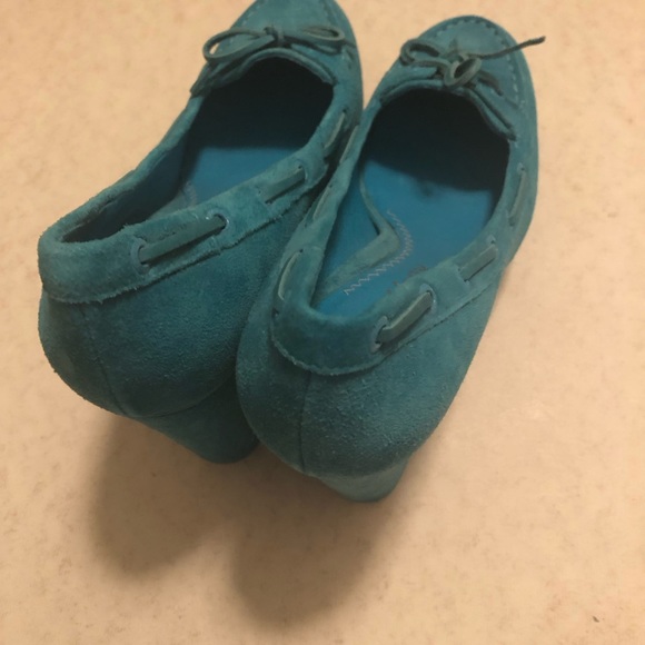Sperry Jeffrey Turquoise Suede Pump Size 8.5 - Picture 2 of 7